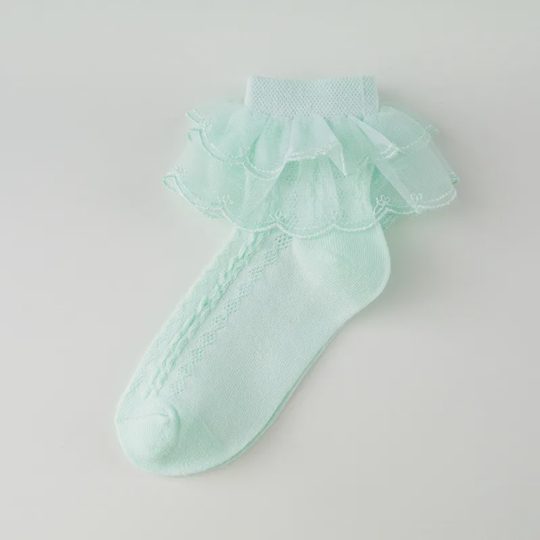 【1Y-12Y】Girls Cute Lace Ruffle Cotton Socks