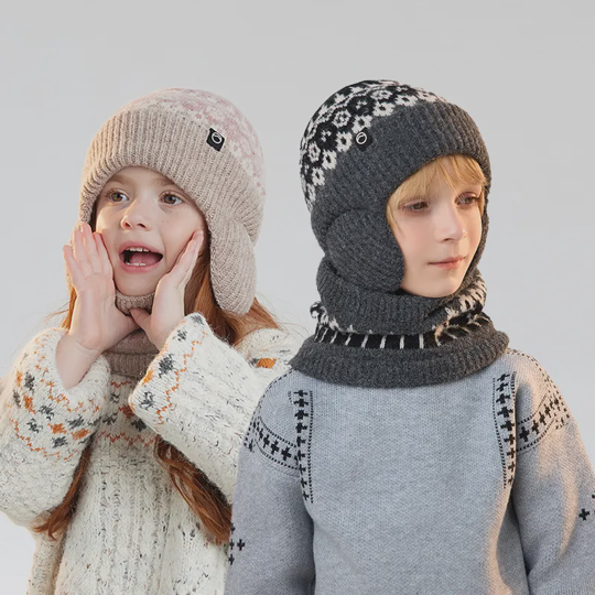 Unisex Warm Knitted Pullover Hat & Neck Warmer Set