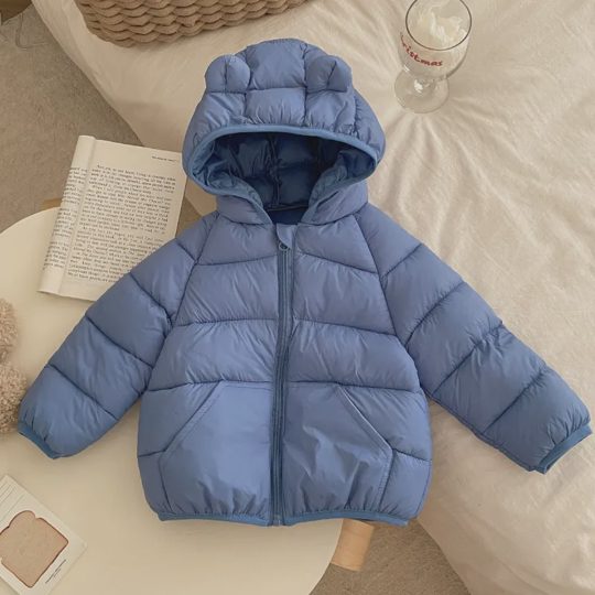 【12M-5Y】Unisex Lightweight Short Hooded Cotton Jacket