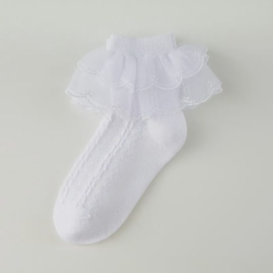 【1Y-12Y】Girls Cute Lace Ruffle Cotton Socks