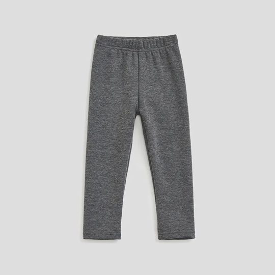 【18M-10Y】Girls Casual Padded Fleece Solid Color Leggings