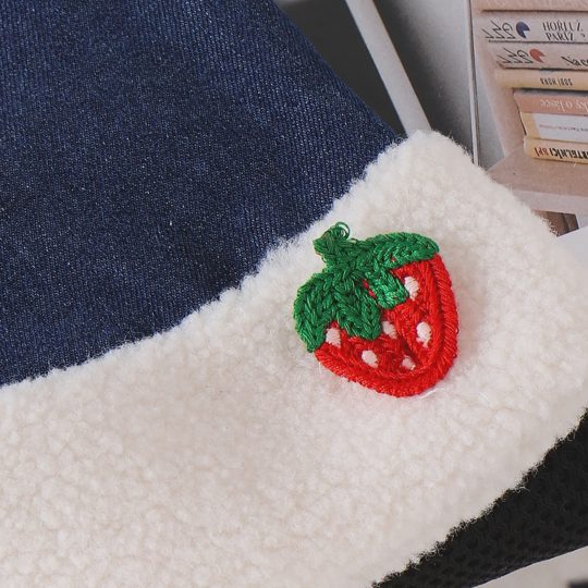 【6M-3Y】Girls Cute Strawberry And Flower Fleece Pullover Sweatshirt And Pants Set