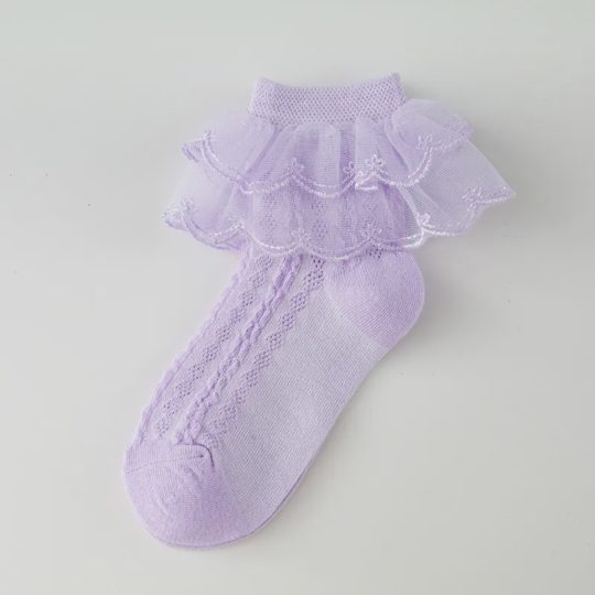 【1Y-12Y】Girls Cute Lace Ruffle Cotton Socks