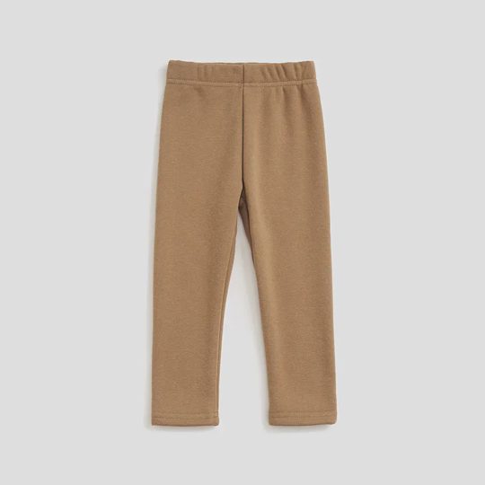 【18M-10Y】Girls Casual Padded Fleece Solid Color Leggings