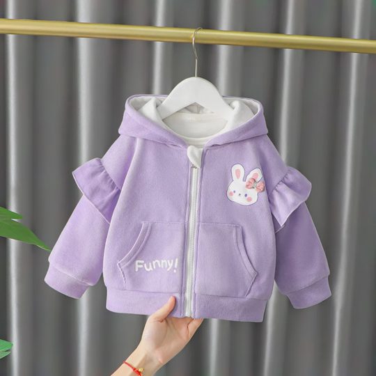 【12M-4Y】Girls Cute Bunny Hooded Trendy Jacket