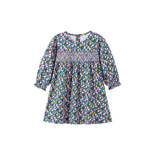 【18M-7Y】Girls Cotton Floral Print Long Sleeve Dress