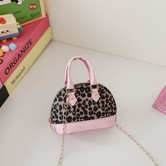 Girls' Leopard Print Mini Shell Handbag Crossbody Coin Purse
