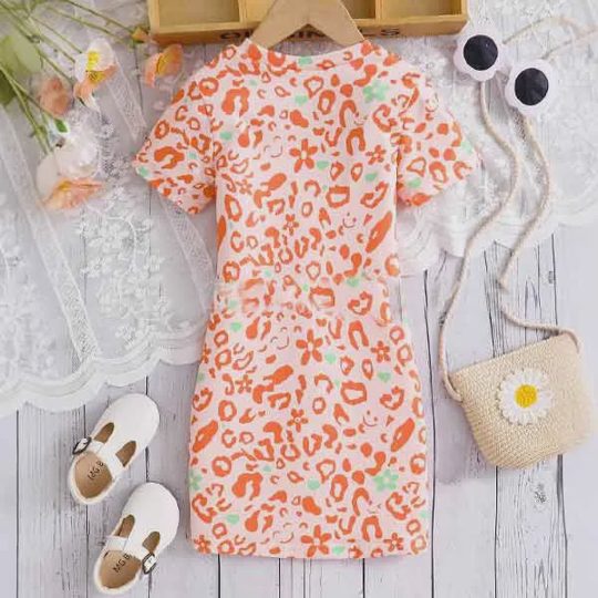 【3Y-8Y】Young Girls Vacation Dress, Cool And Comfortable, Comfortable And Versatile, Suitable For School, Home, Vacation