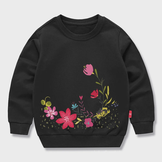 【12M-11Y】Adorable Floral Print Sweatshirt For Kids