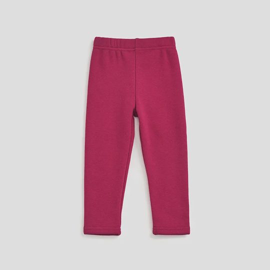 【18M-10Y】Girls Casual Padded Fleece Solid Color Leggings