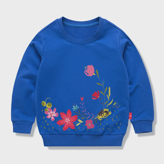 【12M-11Y】Adorable Floral Print Sweatshirt For Kids